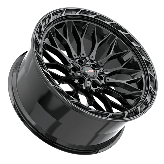 503209570BDCTR - Vortek VRP-503 20X9 6X139.7 / 6X135 0mm Black Diamond Cut Ring W/ Dark Tint - Vortek Wheels Canada