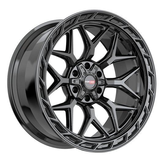 504209570GB - Vortek VRP-504 20X9 6X139.7 / 6X135 0mm Gloss Black - Vortek Wheels Canada
