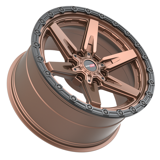 602189570MBR - Vortek VRT-602 18X9 6X139.7 / 6X135 0mm Matte Bronze Black Bead Ring - Vortek Wheels Canada