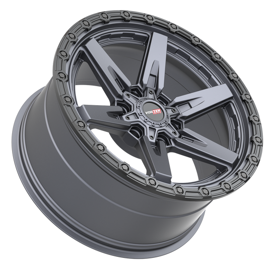 60217957-12MTB - Vortek VRT-602 17X9 6X135 / 6X139.7 -12mm Matte Titanium Black Bead Ring - Vortek Wheels Canada