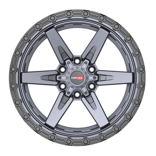 6022095720MTB - Vortek VRT-602 20X9 6X139.7 / 6X135 20mm Matte Titanium Black Bead Ring - Vortek Wheels Canada