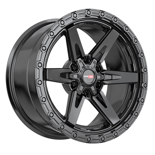 6022095712SB - Vortek VRT-602 20X9 6X139.7 / 6X135 12mm Satin Black - Vortek Wheels Canada