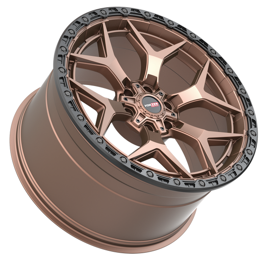 603201057-24MBR - Vortek VRT-603 20X10 6X139.7 / 6X135 -24mm Matte Bronze Black Bead Ring - Vortek Wheels Canada