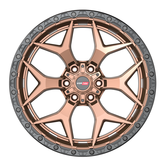 6031898XBL18MBR - Vortek VRT-603 18X9 Blank 8X 18mm Matte Bronze Black Bead Ring - Vortek Wheels Canada