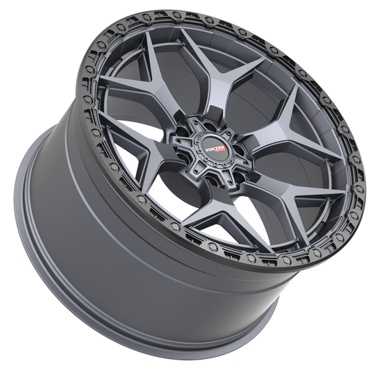 603179570MTB - Vortek VRT-603 17X9 6X135 / 6X139.7 0mm Matte Titanium Black Bead Ring - Vortek Wheels Canada