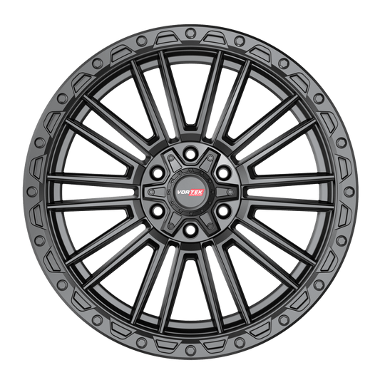 604209544-18MB - Vortek VRT-604 20X9.5 5X139.7 / 5X150 -18mm Matte Black - Vortek Wheels Canada
