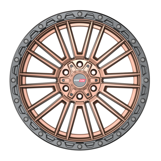 604179630MBR - Vortek VRT-604 17X9 8X165.1 / 8X170 0mm Matte Bronze Black Bead Ring - Vortek Wheels Canada
