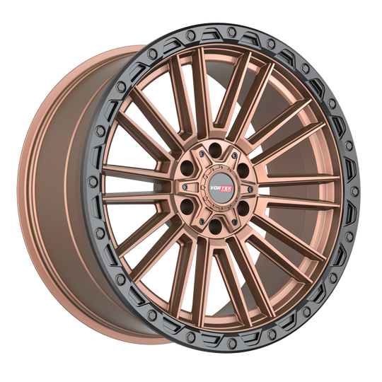 60418943-12MBR - Vortek VRT-604 18X9 5X127 / 5X139.7 -12mm Matte Bronze Black Bead Ring - Vortek Wheels Canada