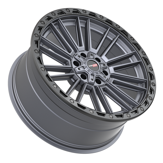 604189570MTB - Vortek VRT-604 18X9 6X139.7 / 6X135 0mm Matte Titanium Black Bead Ring - Vortek Wheels Canada