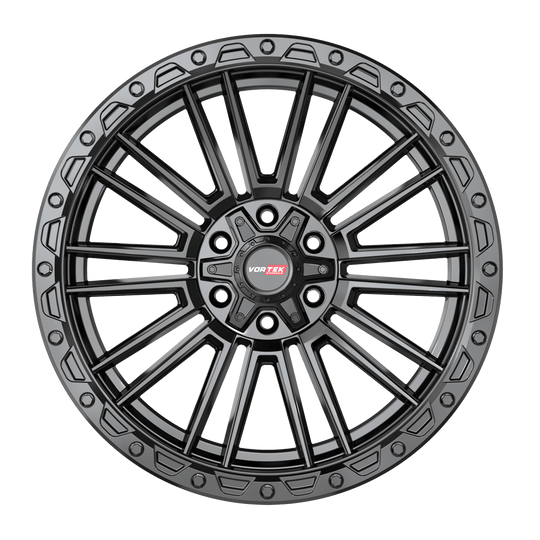 60420958XBL0SB - Vortek VRT-604 20X9.5 Blank 8X 0mm Satin Black - Vortek Wheels Canada
