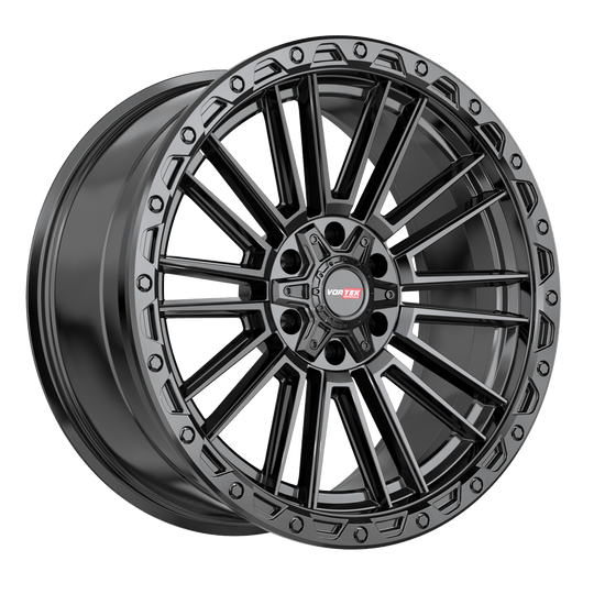 6041898XBL0SB - Vortek VRT-604 18X9 Blank 8X 0mm Satin Black - Vortek Wheels Canada