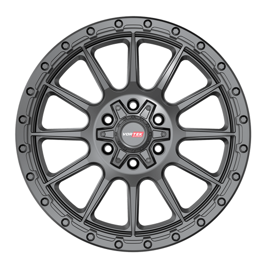 6061790570MB - Vortek VRT-606 17X9 6X139.7 / 6X135 0mm Matte Black - Vortek Wheels Canada