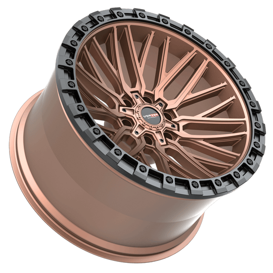 608179430MBR - Vortek VRT-608 17X9 5X127 / 5X139.7 0mm Matte Bronze Black Bead Ring - Vortek Wheels Canada