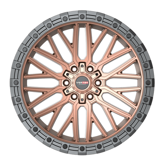 608201057-12MBR - Vortek VRT-608 20X10 6X139.7 / 6X135 -12mm Matte Bronze Black Bead Ring - Vortek Wheels Canada