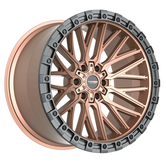 608221243-44MBR - Vortek VRT-608 22X12 5X139.7 / 5X127 -44mm Matte Bronze Black Bead Ring - Vortek Wheels Canada