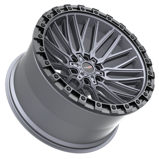 608201243-44MTB - Vortek VRT-608 20X12 5X139.7 / 5X127 -44mm Matte Titanium Black Bead Ring - Vortek Wheels Canada