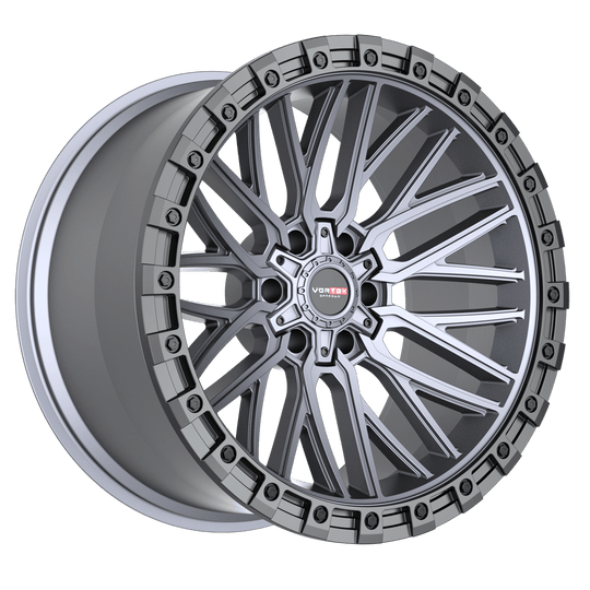 608201043-24MTB - Vortek VRT-608 20X10 5X139.7 / 5X127 -24mm Matte Titanium Black Bead Ring - Vortek Wheels Canada
