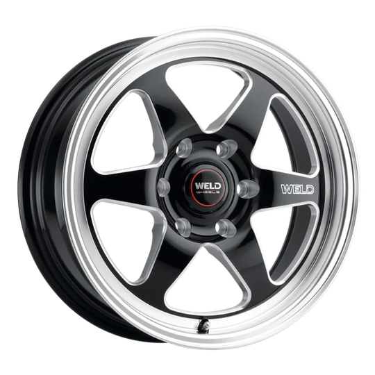 S15607089P13 - Weld Street Performance Ventura 6 Drag 20X7 6X135 ET 13mm Gloss Black Milled - Weld Street Performance Wheels Canada