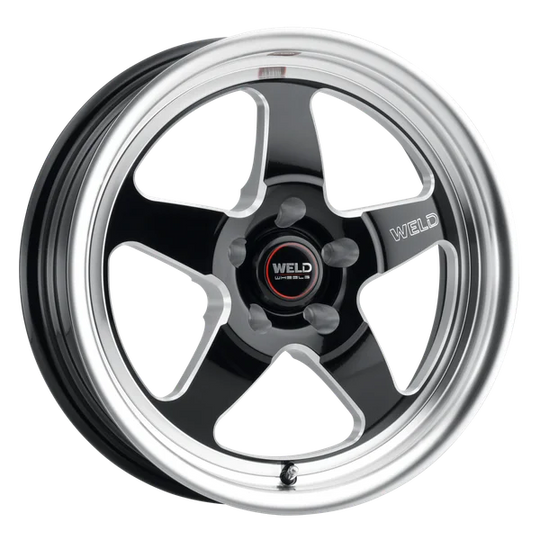 S1558C022N08 - Weld Street Performance Ventura Drag 18X5 5X120 ET -8mm Gloss Black Milled - Weld Street Performance Wheels Canada