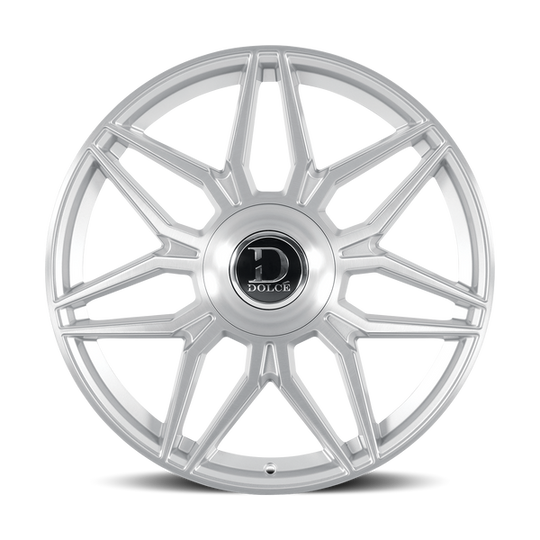 VERONA-241000GSBF25 - Dolce Luxury Verona 24X10 Blank ET 25mm Gloss Sliver Brush Face - Dolce Luxury Wheels Canada