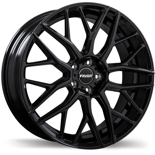F263-1880-65BN+40C726 - Fast Wheels Vybz 18X8 5X114.3 40mm Gloss Black - Fast Wheels Wheels Canada
