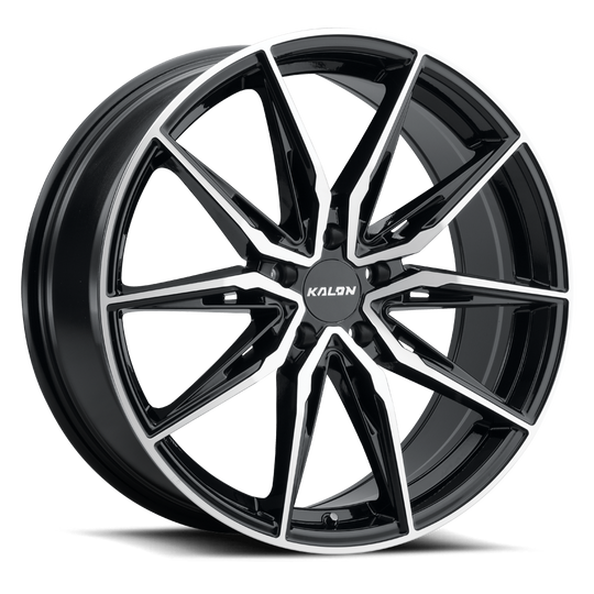 102AB-2085F35 - Kalon Cypher 20X8.5 5X114.3 ET 35mm Gloss Black / Machined Face - Kalon Wheels Canada