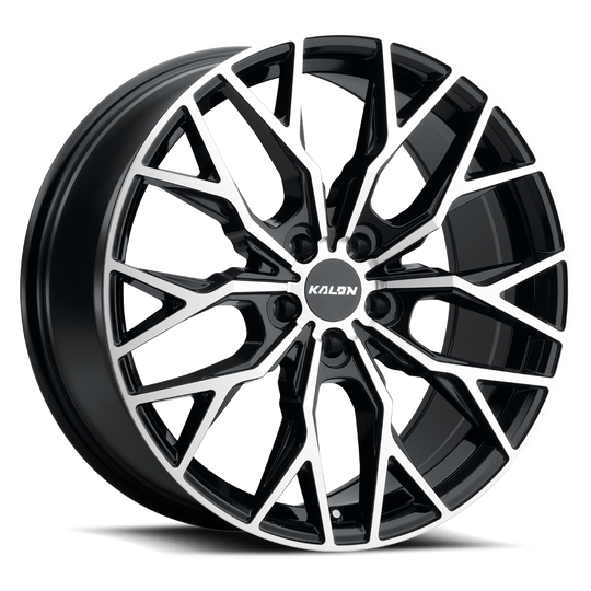 103AB-2090H18 - Kalon Inferno 20X9 5X120 ET 18mm Gloss Black / Machined Face - Kalon Wheels Canada