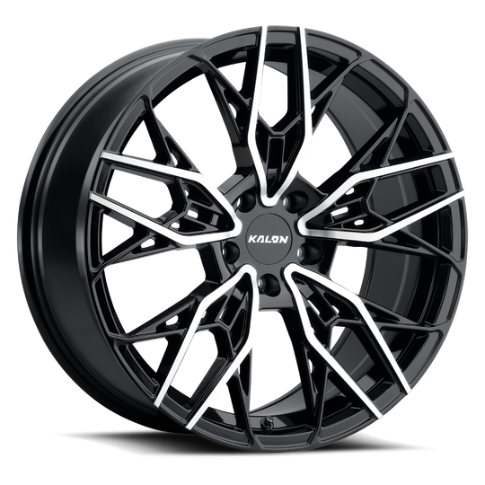 107AB-2090F35 - Kalon Scout 20X9 5X114.3 ET 35mm Gloss Black / Machined Face - Kalon Wheels Canada