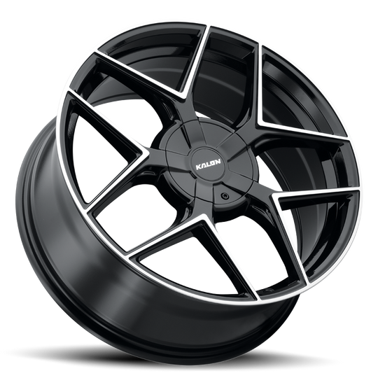 201AB-1880AF40 - Kalon Falcon 18X8 5X100 / 5X114.3 ET 40mm Gloss Black / Machined Face - Kalon Wheels Canada