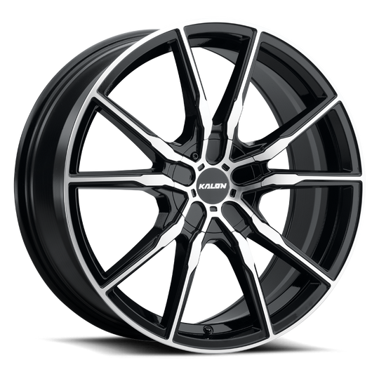 202AB-1880AF40 - Kalon Pyro 18X8 5X100 / 5X114.3 ET 40mm Gloss Black / Machined Face - Kalon Wheels Canada