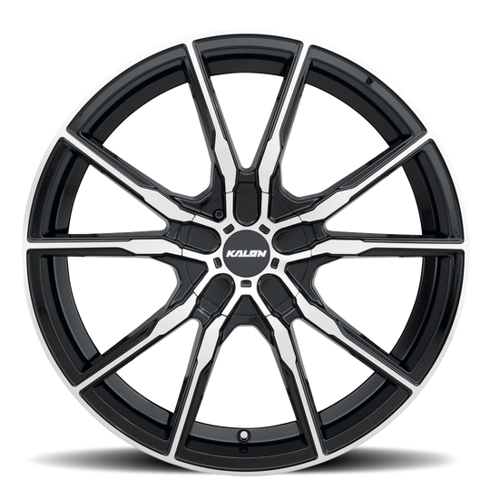 202AB-1880EH40 - Kalon Pyro 18X8 5X112 / 5X120 ET 40mm Gloss Black / Machined Face - Kalon Wheels Canada