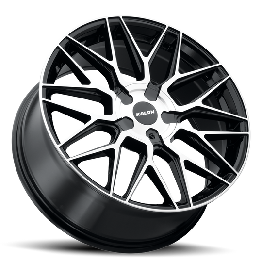 203AB-2085EH38 - Kalon Blitz 20X8.5 5X112 / 5X120 ET 38mm Gloss Black / Machined Face - Kalon Wheels Canada