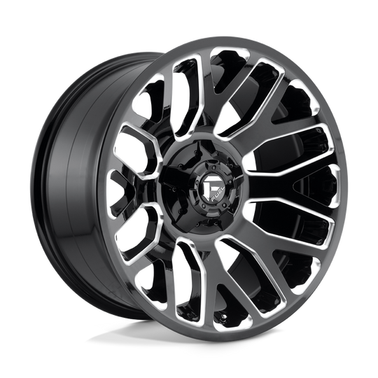 D60720901850 - Fuel Off-Road D607 Warrior 20X9 8X180 1mm Gloss Black Milled - Fuel Off-Road Wheels Canada