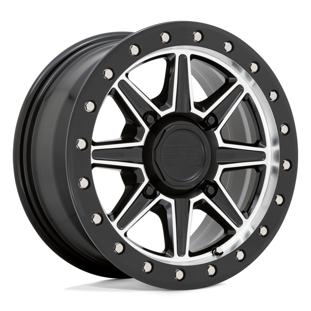 1570WEB364110F80 - Black Rhino Webb Utv 15X7 4X110  36mm Gloss Black With Machined Face - Black Rhino Wheels Canada