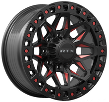 Load image into Gallery viewer, 083282 - RTX Offroad Zion 18X9 8X180 ET 20mm Gloss Black Milled Red -  RTX Wheels Canada