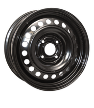 Load image into Gallery viewer, 16445M - Ceco Steel Wheel 16X6.5 4X114.3 ET 48mm Black - Ceco Wheels Canada