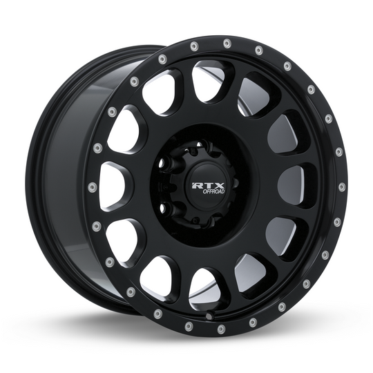 082940 - RTX Offroad Baja 17X9 5X127 ET 0mm Satin Black with Milled Rivets -  RTX Wheels Canada