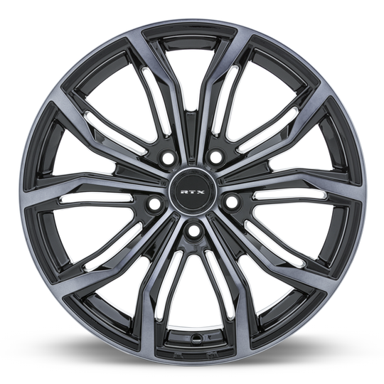 082444 - RTX Black Widow 20X9 5X114.3 ET 38mm Black Machined Grey - RTX Wheels Canada