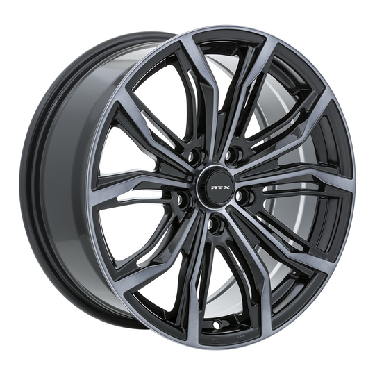 082444 - RTX Black Widow 20X9 5X114.3 ET 38mm Black Machined Grey - RTX Wheels Canada