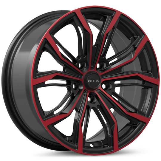 083554 - RTX Black Widow 17X7.5 5X114.3 ET 42mm Black Machined Red - RTX Wheels Canada