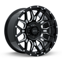 Load image into Gallery viewer, 163726 - RTX Offroad Claw 18X9 5X127 ET -12mm Gloss Black Milled with Rivets -  RTX Wheels Canada