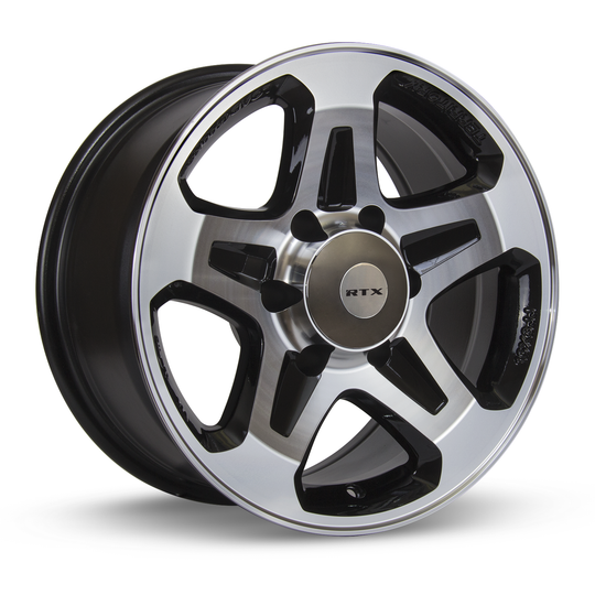 081927 - RTX Courier 16X7 6X130 ET 30mm Black Machined - RTX Wheels Canada