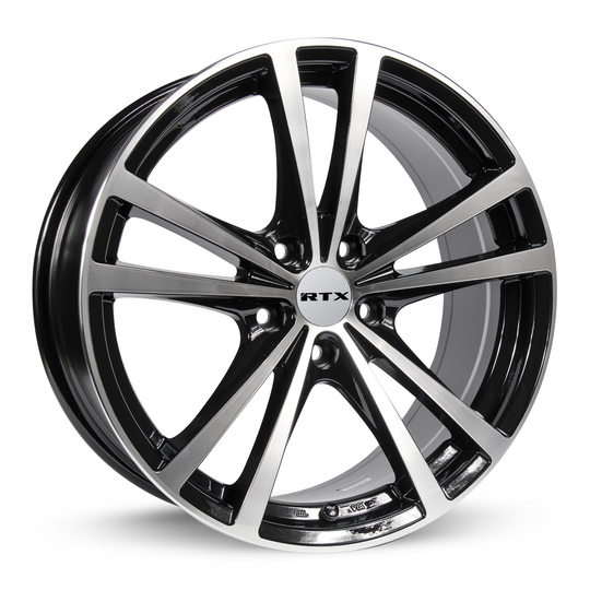 081222 - RTX Force 15X6.5 4X100 ET 42mm Black Machined - RTX Wheels Canada