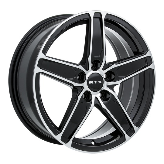 082337 - RTX Frost 17X7 5X114.3 ET 38mm Black Machined - RTX Wheels Canada