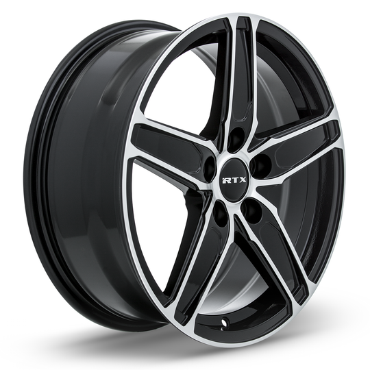 082337 - RTX Frost 17X7 5X114.3 ET 38mm Black Machined - RTX Wheels Canada