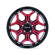 Load image into Gallery viewer, 083105 - RTX Offroad Goliath 18X9 6X135 ET 0mm Gloss Black Machined Red Spokes -  RTX Wheels Canada