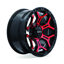 Load image into Gallery viewer, 083107 - RTX Offroad Goliath 20X9 6X139.7 ET 0mm Gloss Black Machined Red Spokes -  RTX Wheels Canada