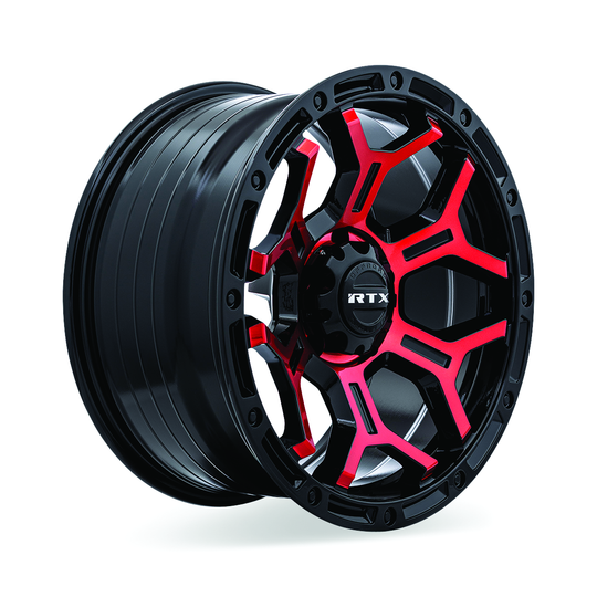 083105 - RTX Offroad Goliath 18X9 6X135 ET 0mm Gloss Black Machined Red Spokes -  RTX Wheels Canada
