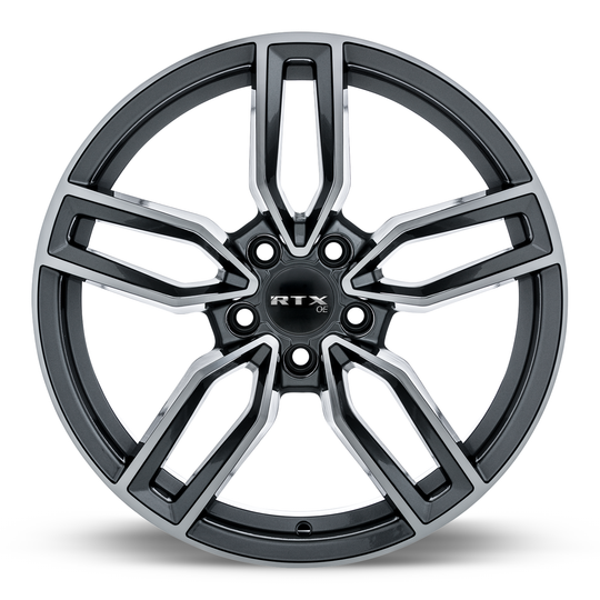 507406 - RTX OE Kempten 19X8 5X112 ET 35mm Satin Black with Machined Face -  RTX Wheels Canada