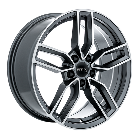 507406 - RTX OE Kempten 19X8 5X112 ET 35mm Satin Black with Machined Face -  RTX Wheels Canada